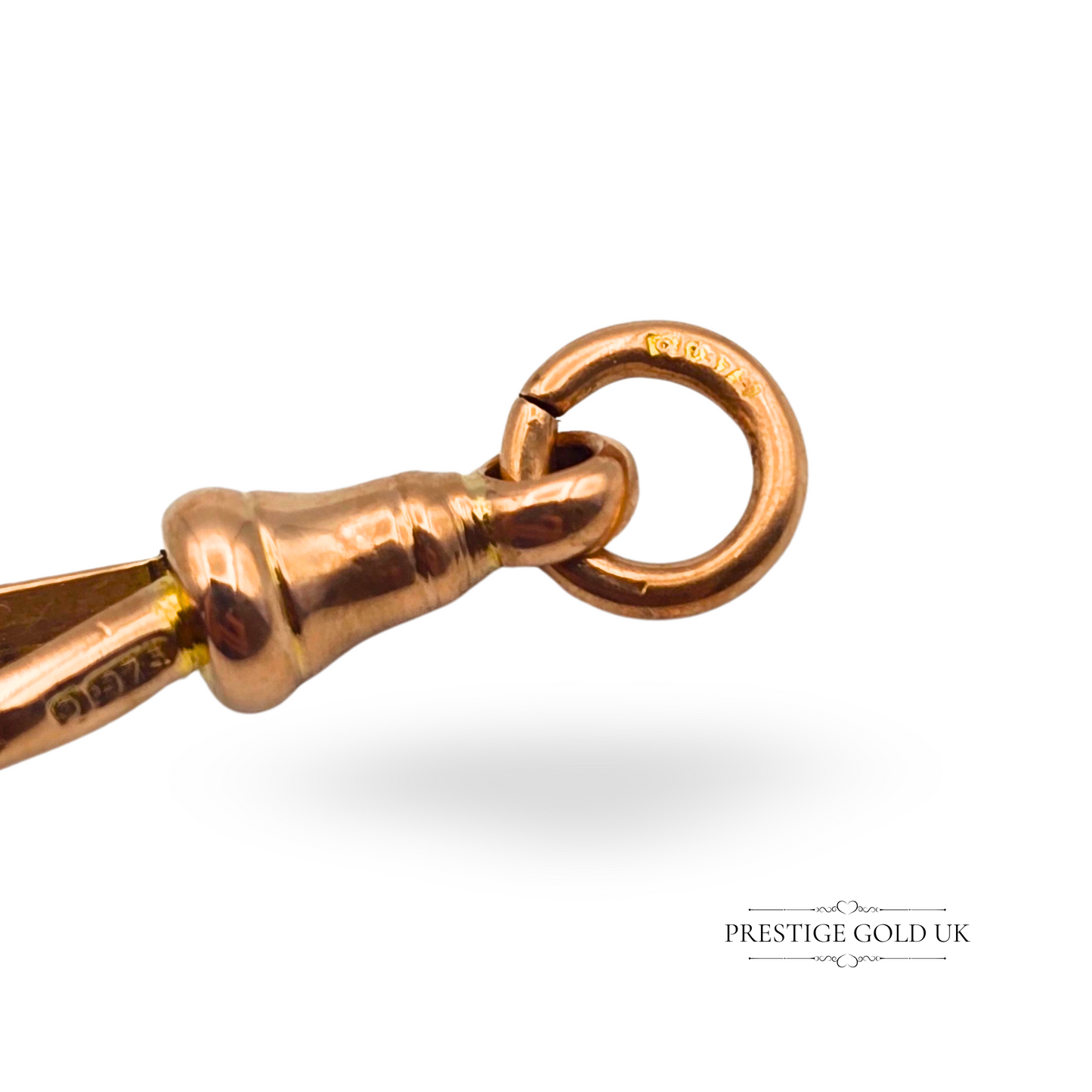 Pair Of Matching Antique 9ct Rose Gold Dog Clip for Albert Chain, With Jump Ring