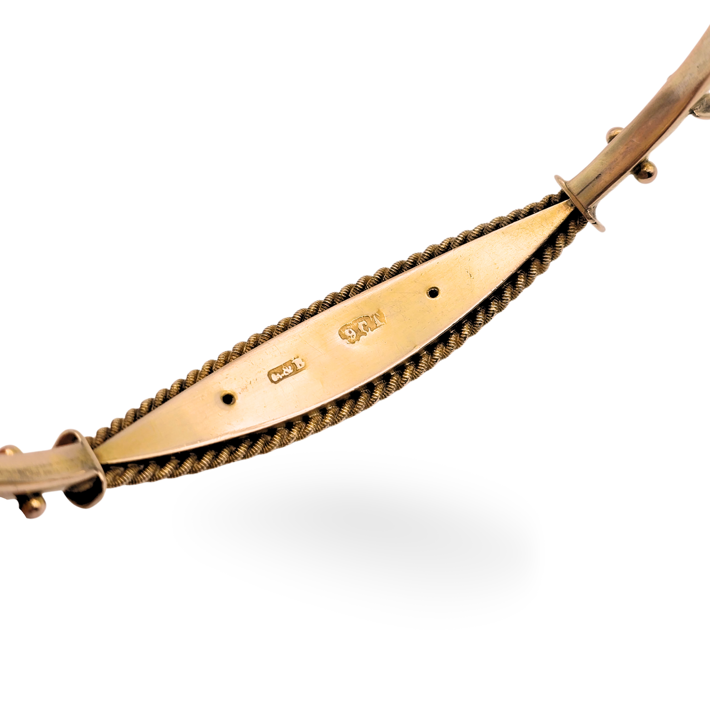 6 1/4 Inch, 9ct Gold Early 20th Century Hinged Diamond Bangle