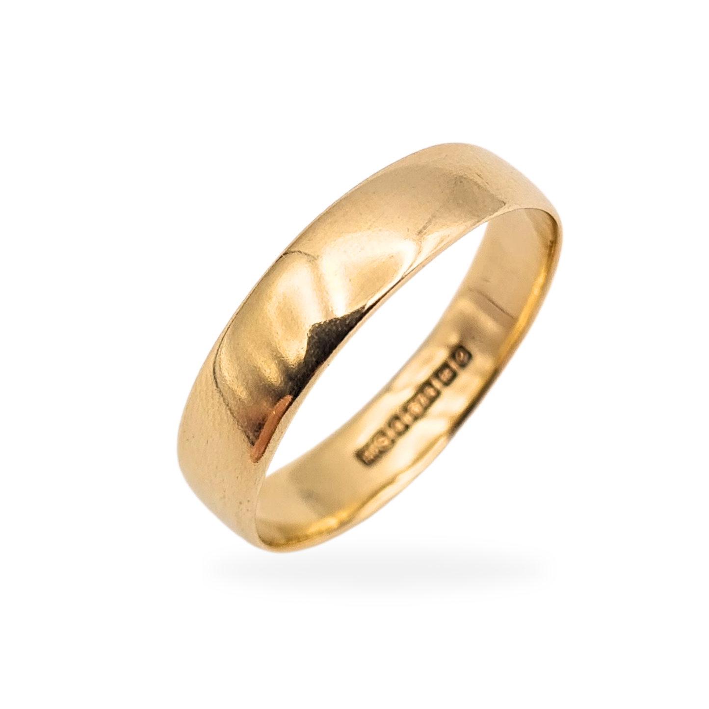 9ct Gold Wide Wedding Band Ring, UK W US 11, Birmingham 1988