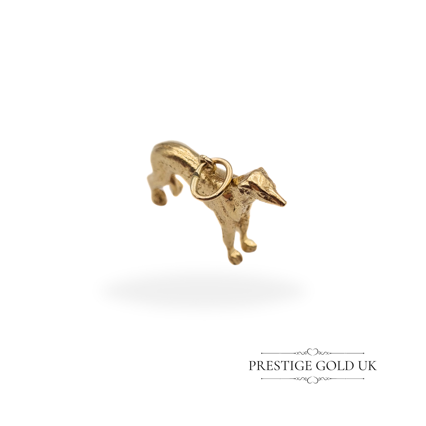 Vintage 9ct Solid Gold Greyhound Charm, Fully Hallmarked London 1978