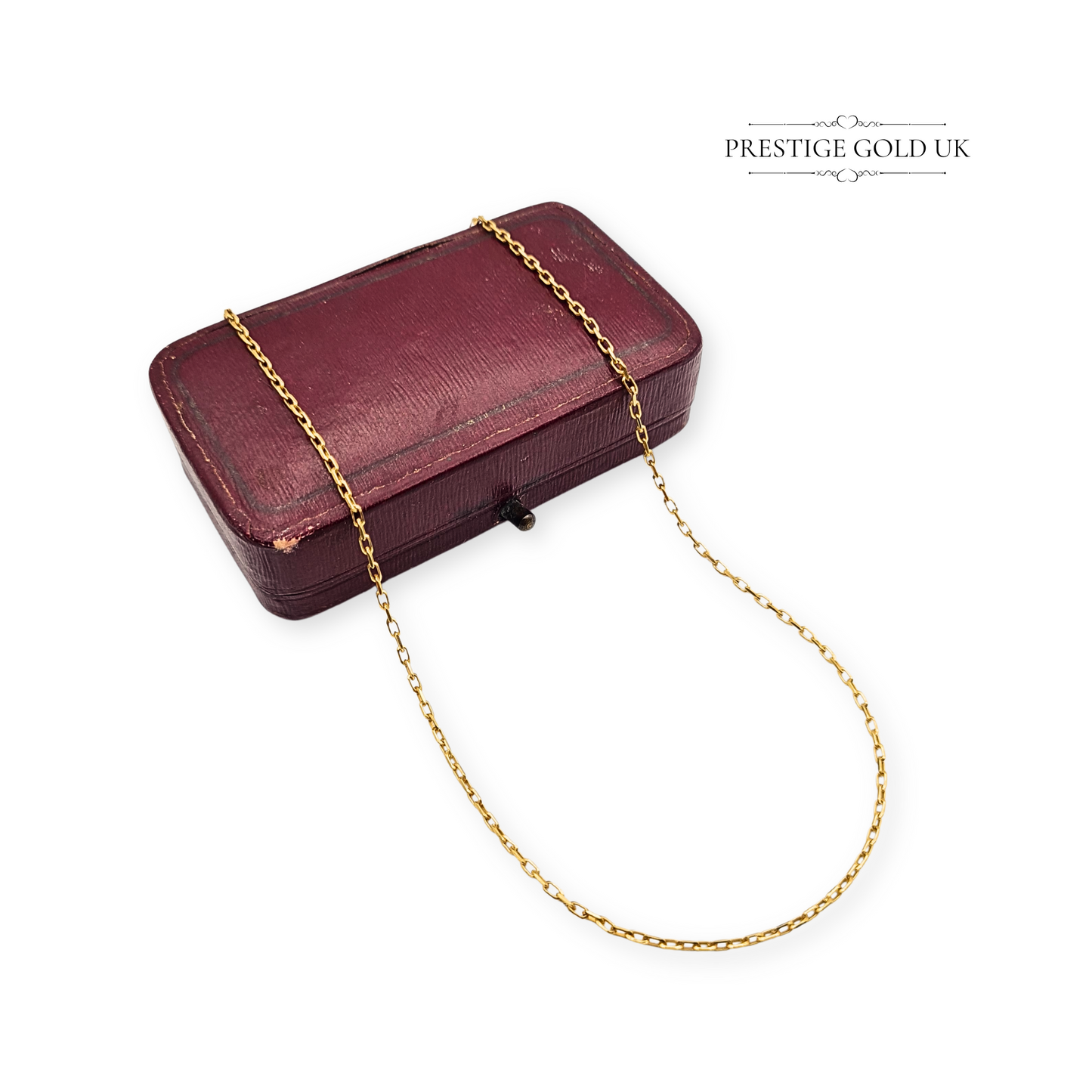 16" 9ct Gold Tiny Trace Chain,  Anchor Link Necklace Spring Ring Clasp