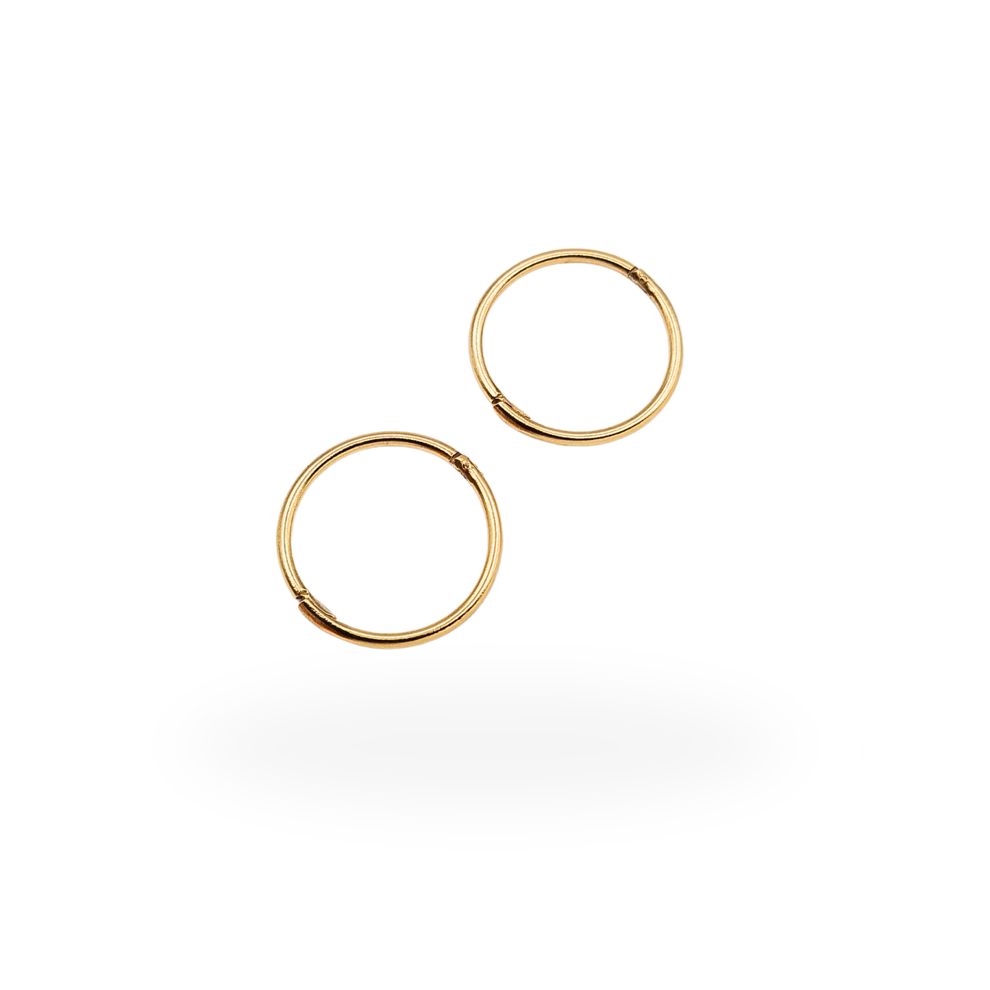 9ct Gold Tiny Hinged Hoop Earrings 13mm