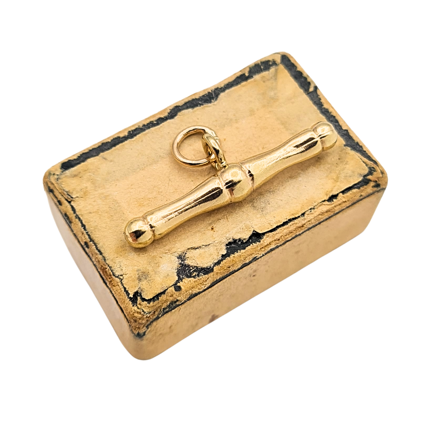 Small 9k Gold Vintage T Bar Charm Pendant.