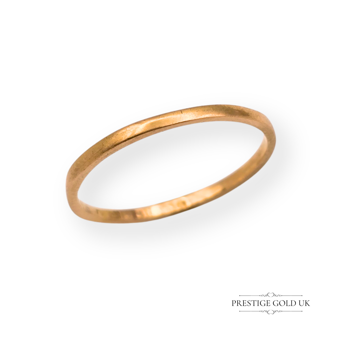 22ct Gold Faceted Wedding Band, UK N  - US 6 3/4, Hallmarked 1935