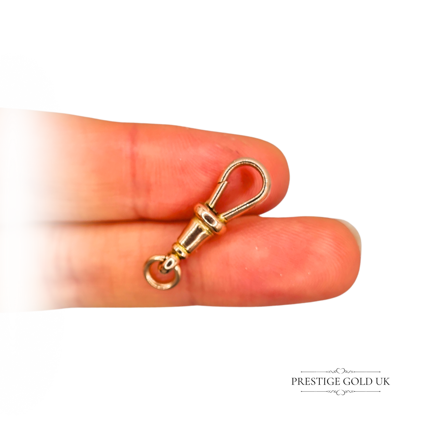 9ct Rose Gold Dog Clasp 25mm 1.83g Stamped Antique Clip Hook