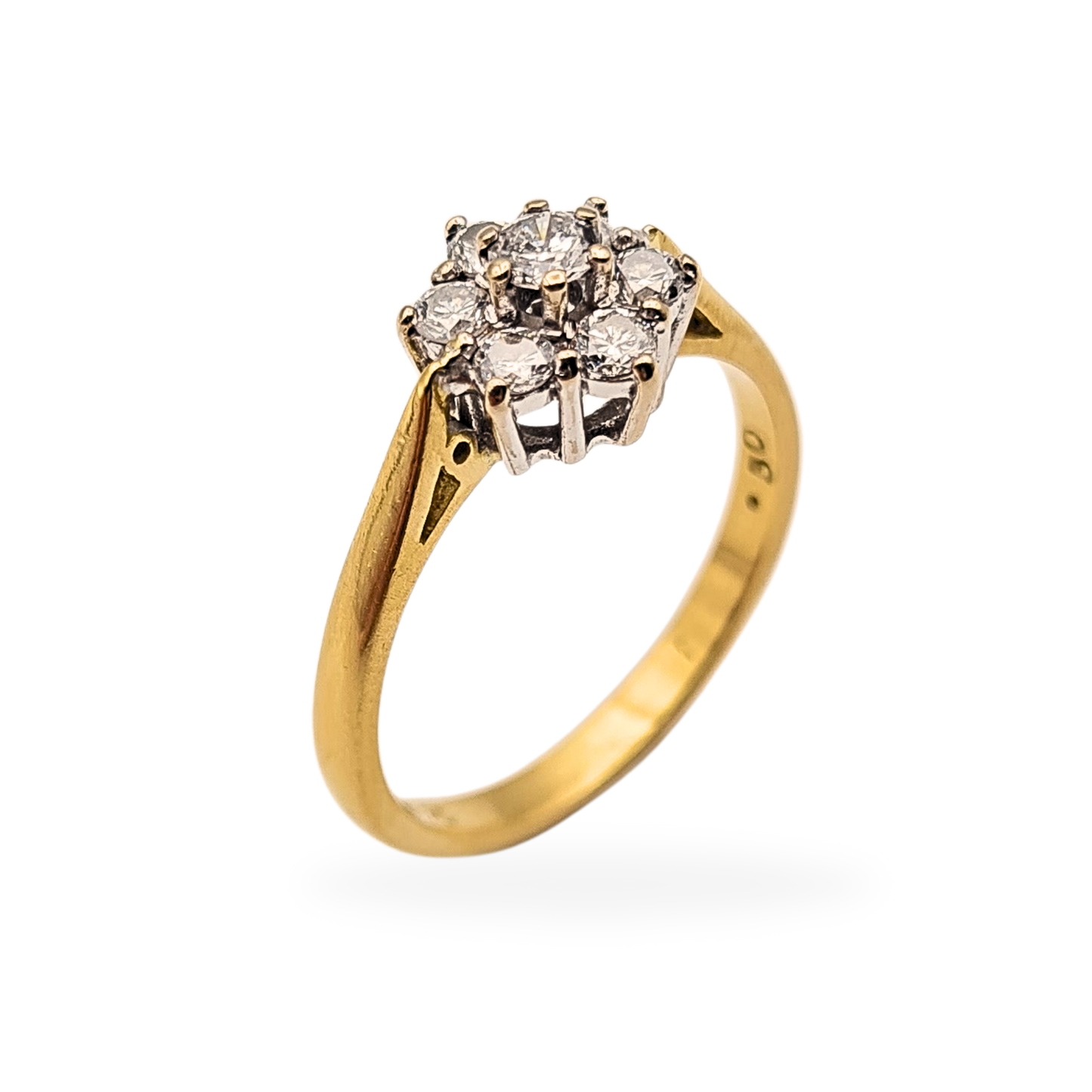 18ct Gold Diamond Cluster Ring 0.50ct Hallmarked UK P 1/2 US 8
