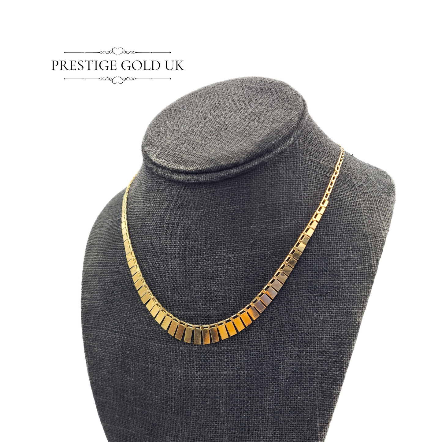 16" Vintage 9ct Yellow Gold Colorette Necklace, Fully British Hallmarked Sheffield
