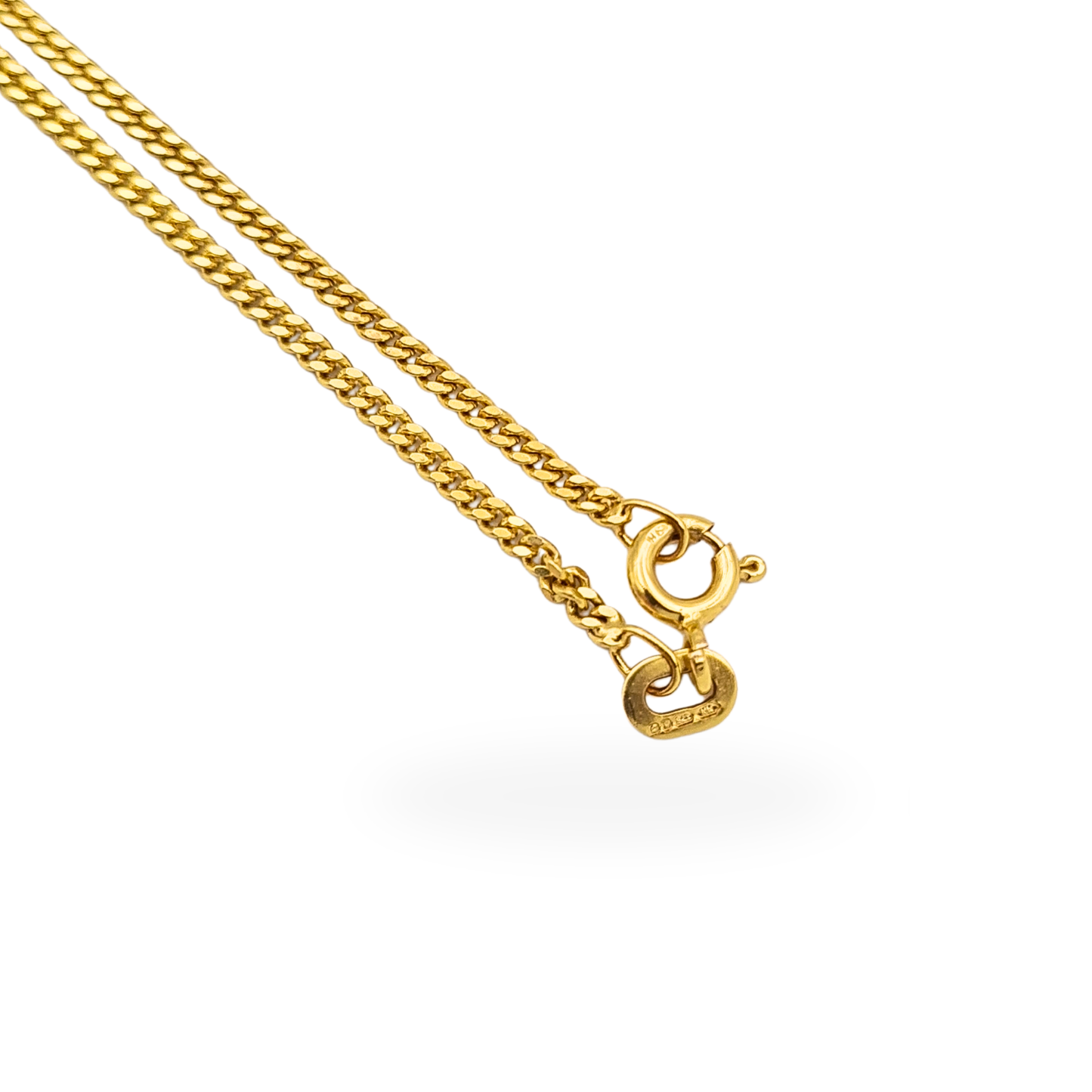 9ct Gold Solid Curb Chain Necklace 19.5" 50cm 4.2g Fully Hallmarked