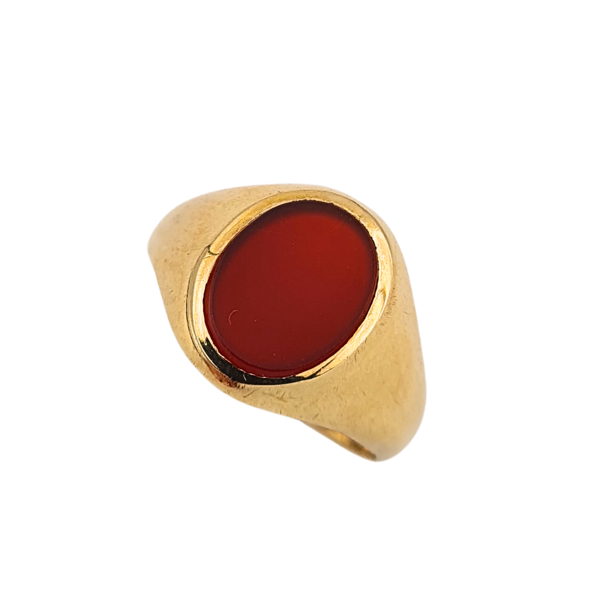 9ct Gold Carnelian Pinky Signet  Ring UK I 1/2, US 4 1/2 Hallmarked London