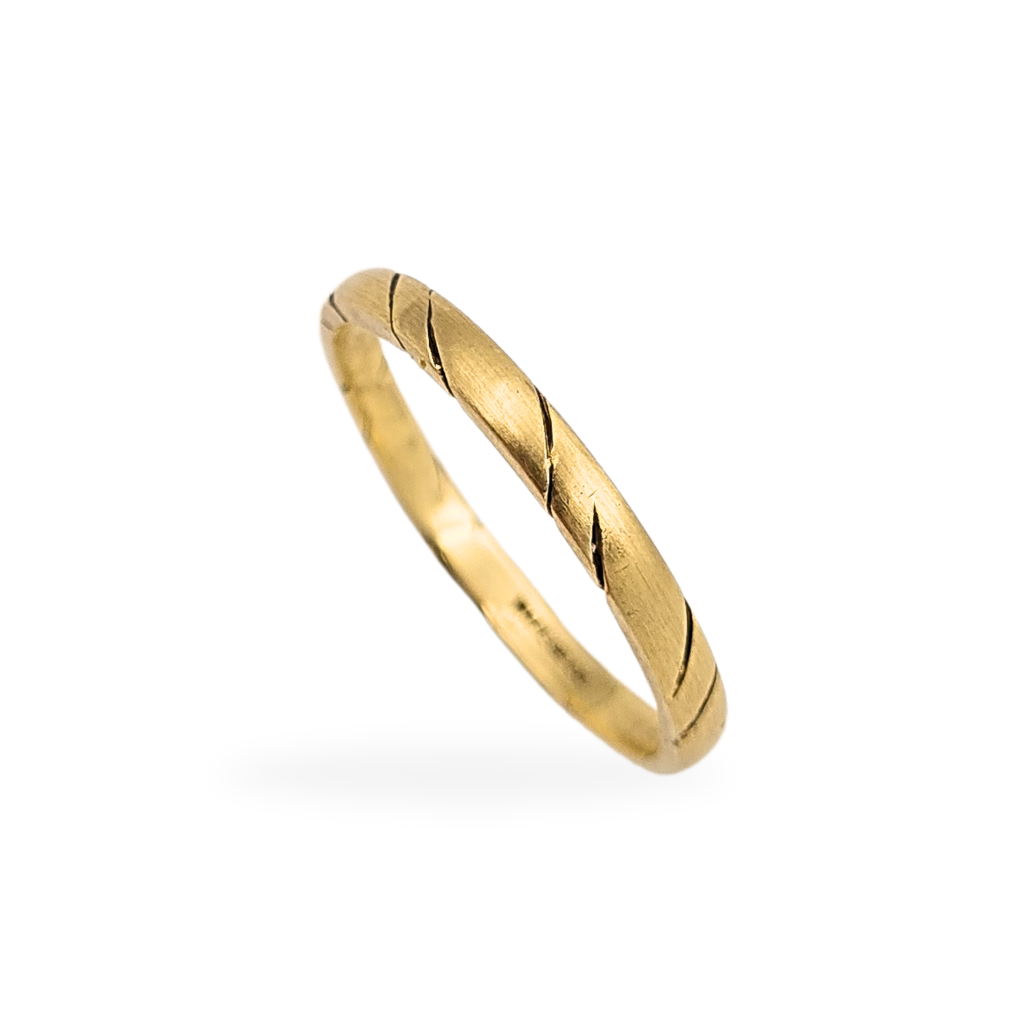 9ct Gold Bark Pattern Ring Hallmarked UK N US 6.5