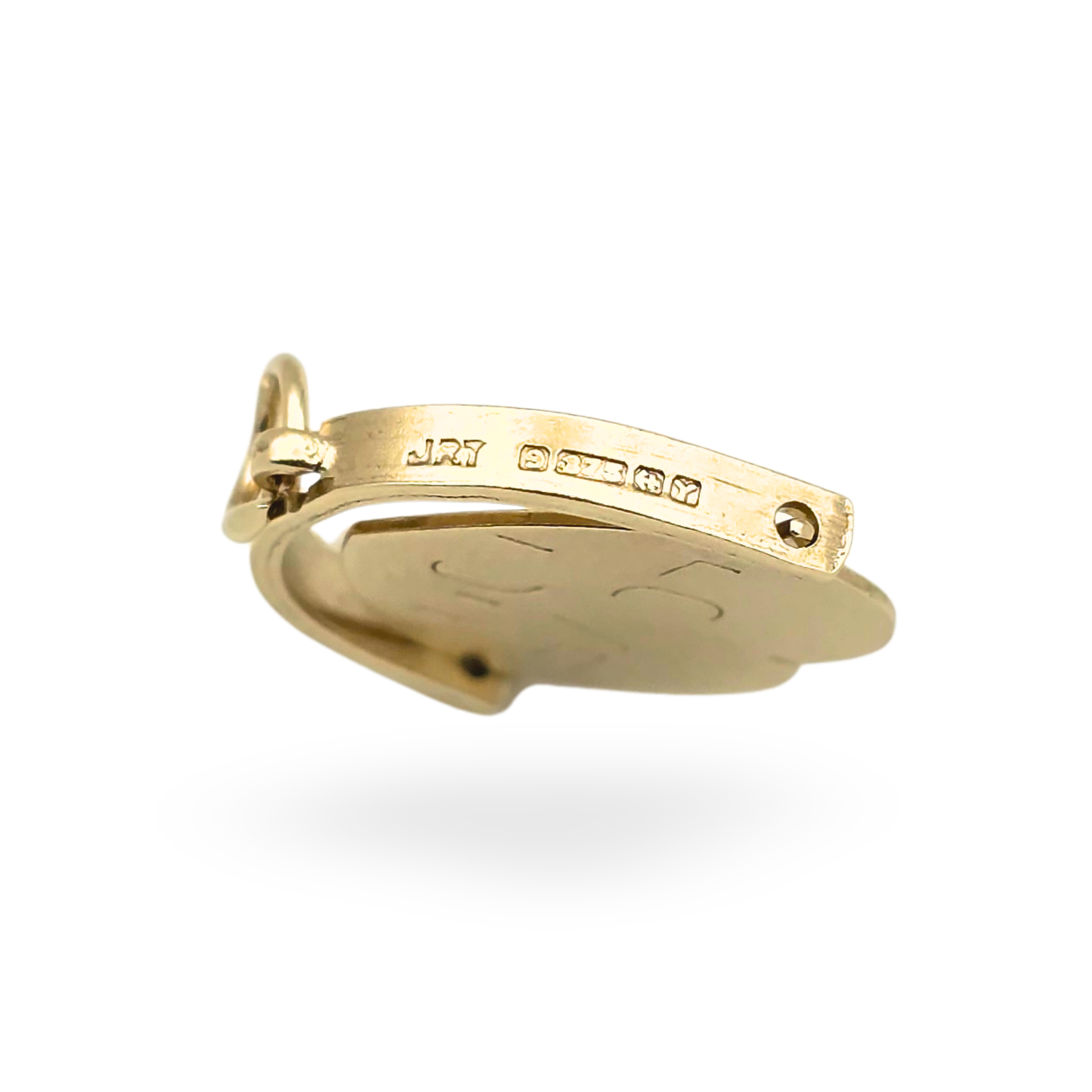 Tiny 9ct Gold Heart Spinner Charm "I Love You" Birmingham 1973