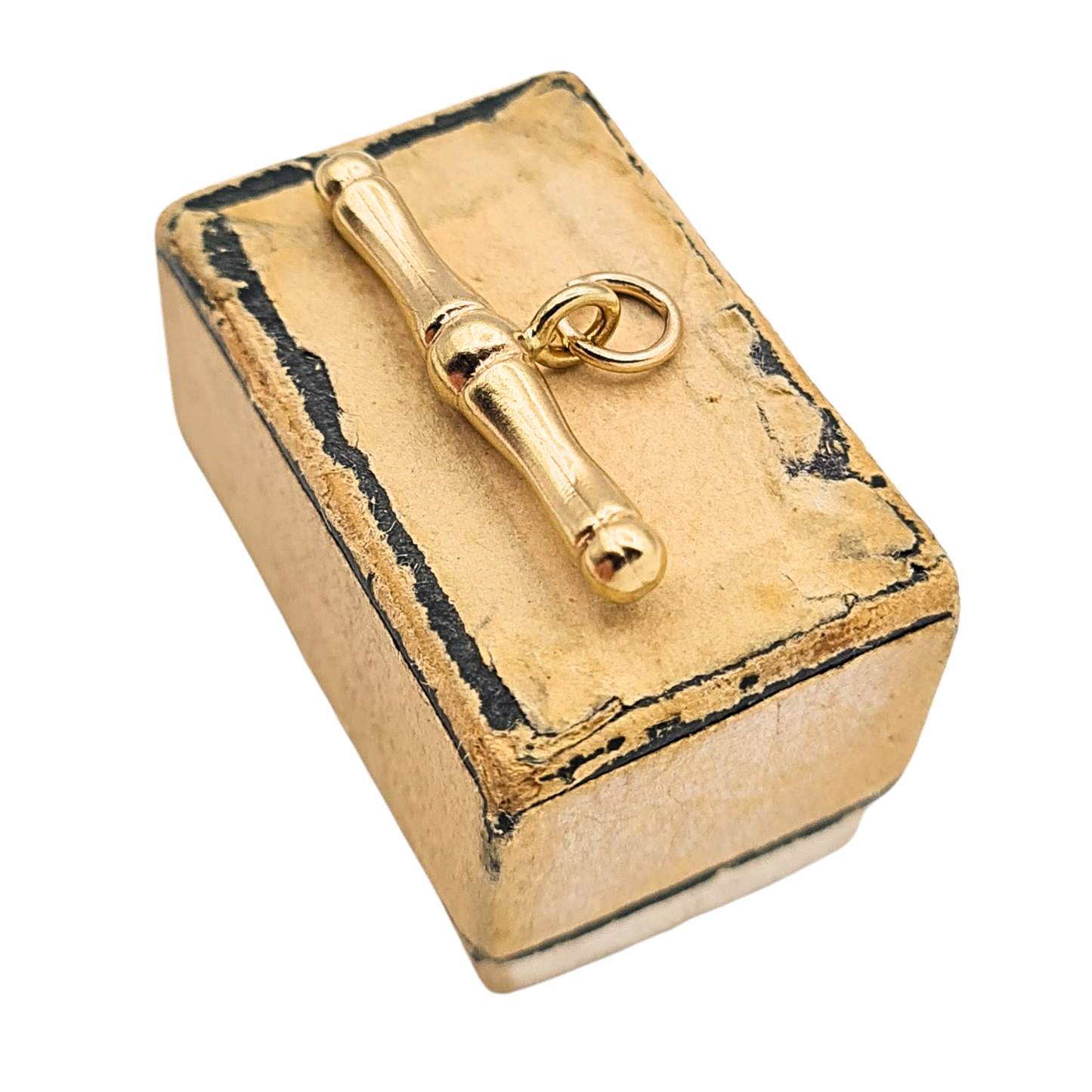 Small 9k Gold Vintage T Bar Charm Pendant.