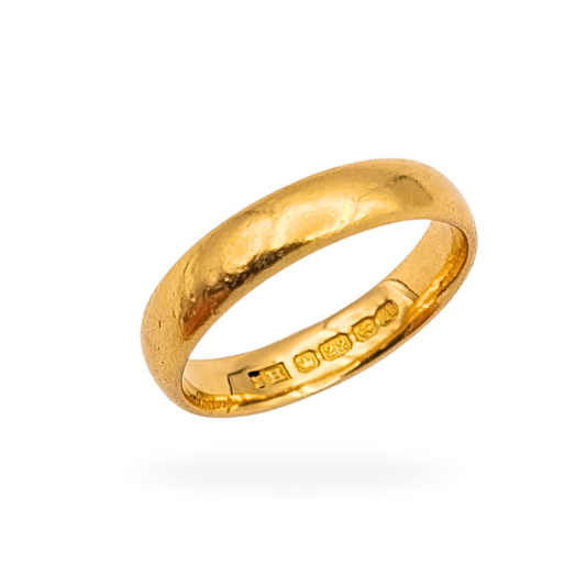 22ct Gold Wedding Band Birmingham 1950, UK M 1/2 US 6 1/2