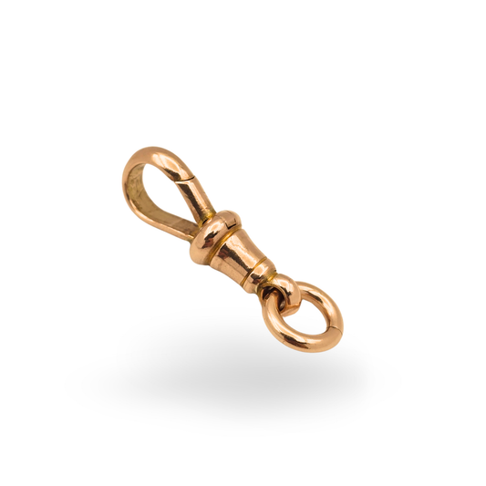 9ct Rose Gold Dog Clip Clasp, 26mm, Stamped 9ct, Secure Charm Hook