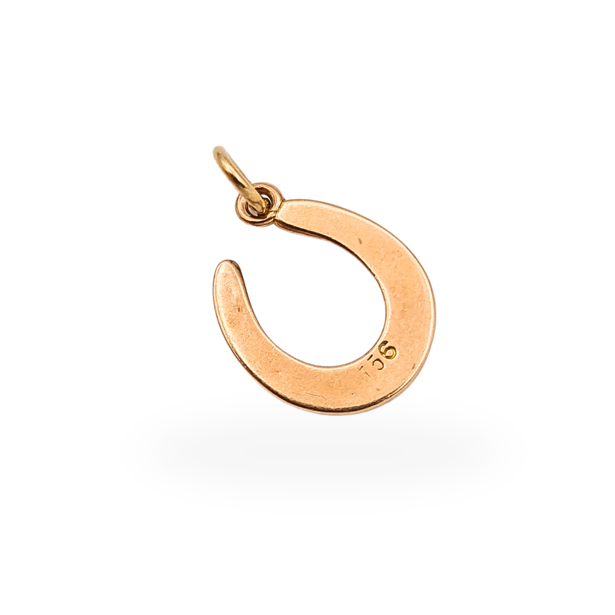 9ct Rose Gold Horseshoe Charm Tiny Lucky Pendant