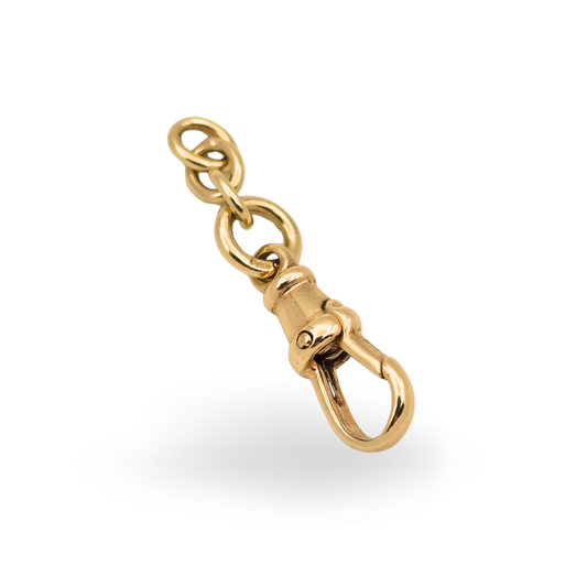 Small Yellow 9ct Gold Albert Chain Dog Clip Clasp With Jump Ring