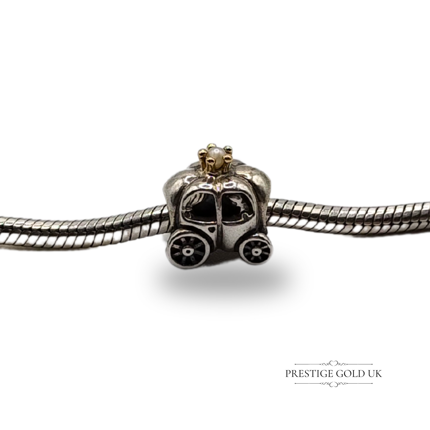 Authentic Retired Pandora Royal Carriage Sterling Silver Charm - 790598P