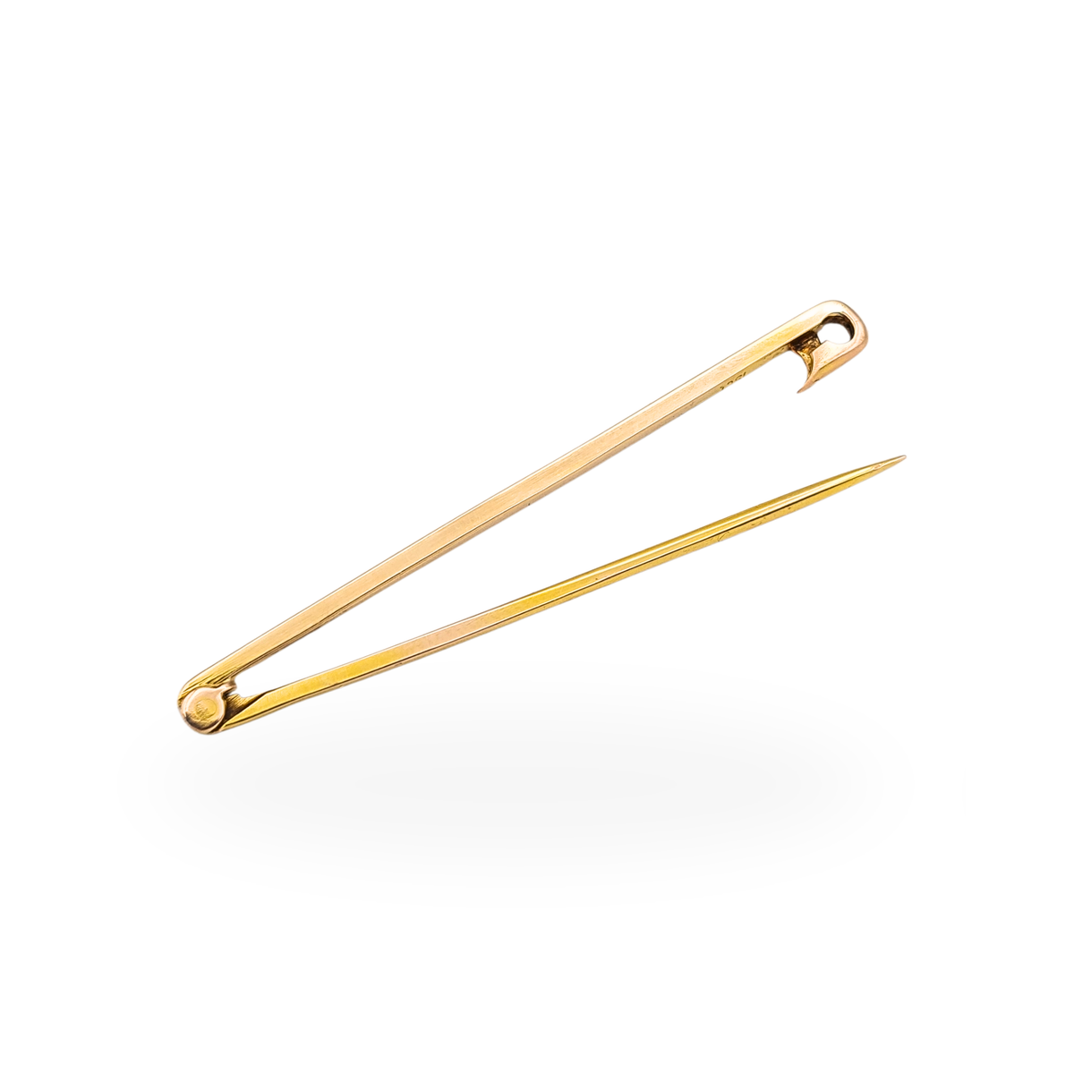 15ct rose gold safety pin brooch 50mm large statement pin stamped 15ct