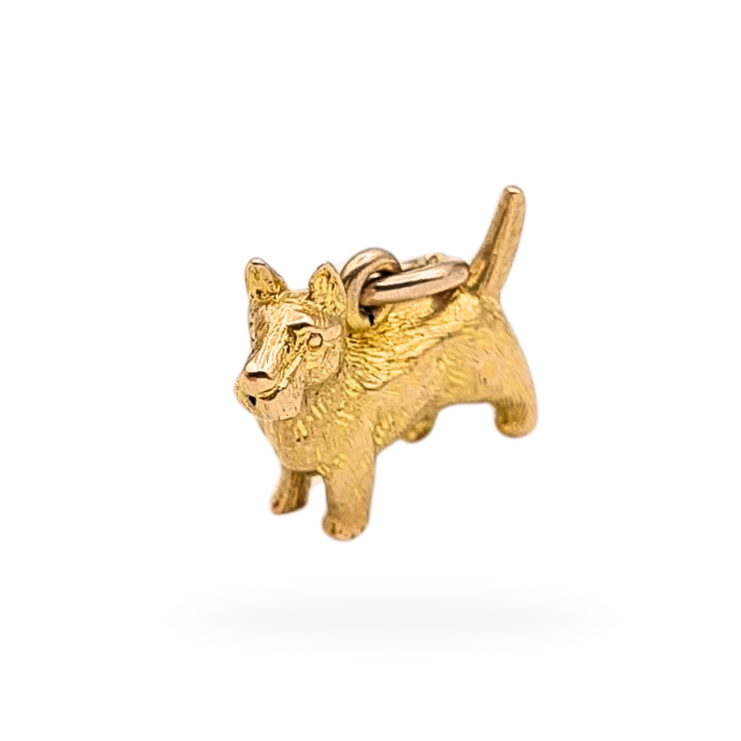 9ct Gold Tiny Scottie Dog Charm, 2g, Detailed 3D Terrier