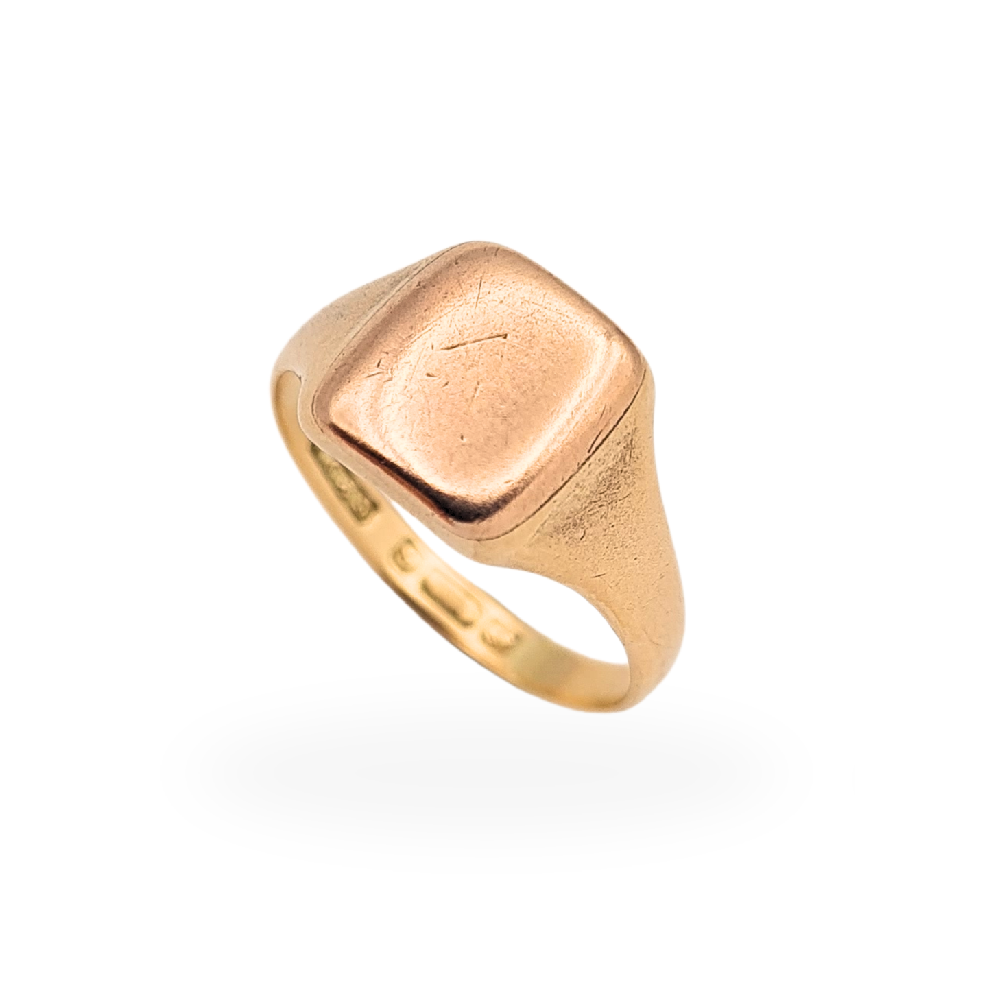 Solid 9ct Rose Gold Signet Ring Birmingham Hallmarked UK H US 4 Pinky