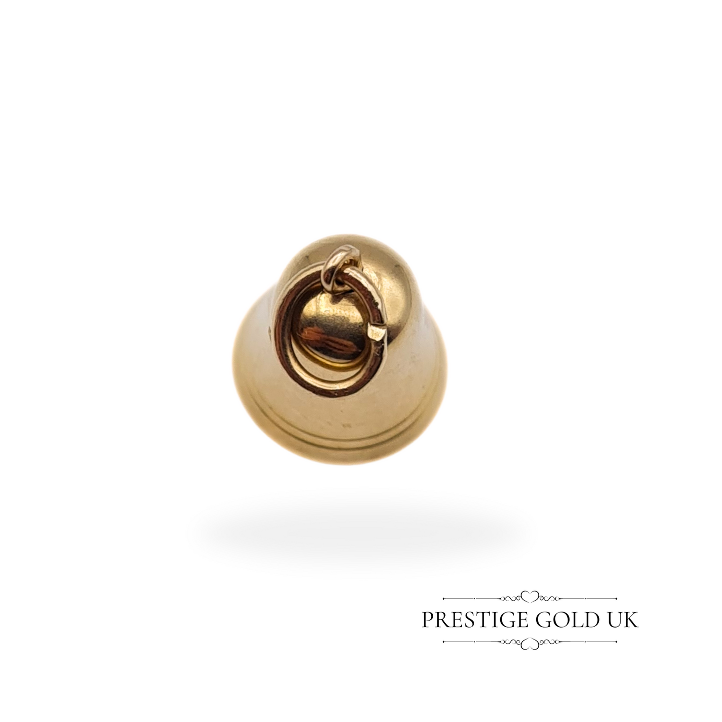Vintage 9ct Gold Bell Charm Pendant, Fully Hallmarked Birmingham 1985, Ringing Noise