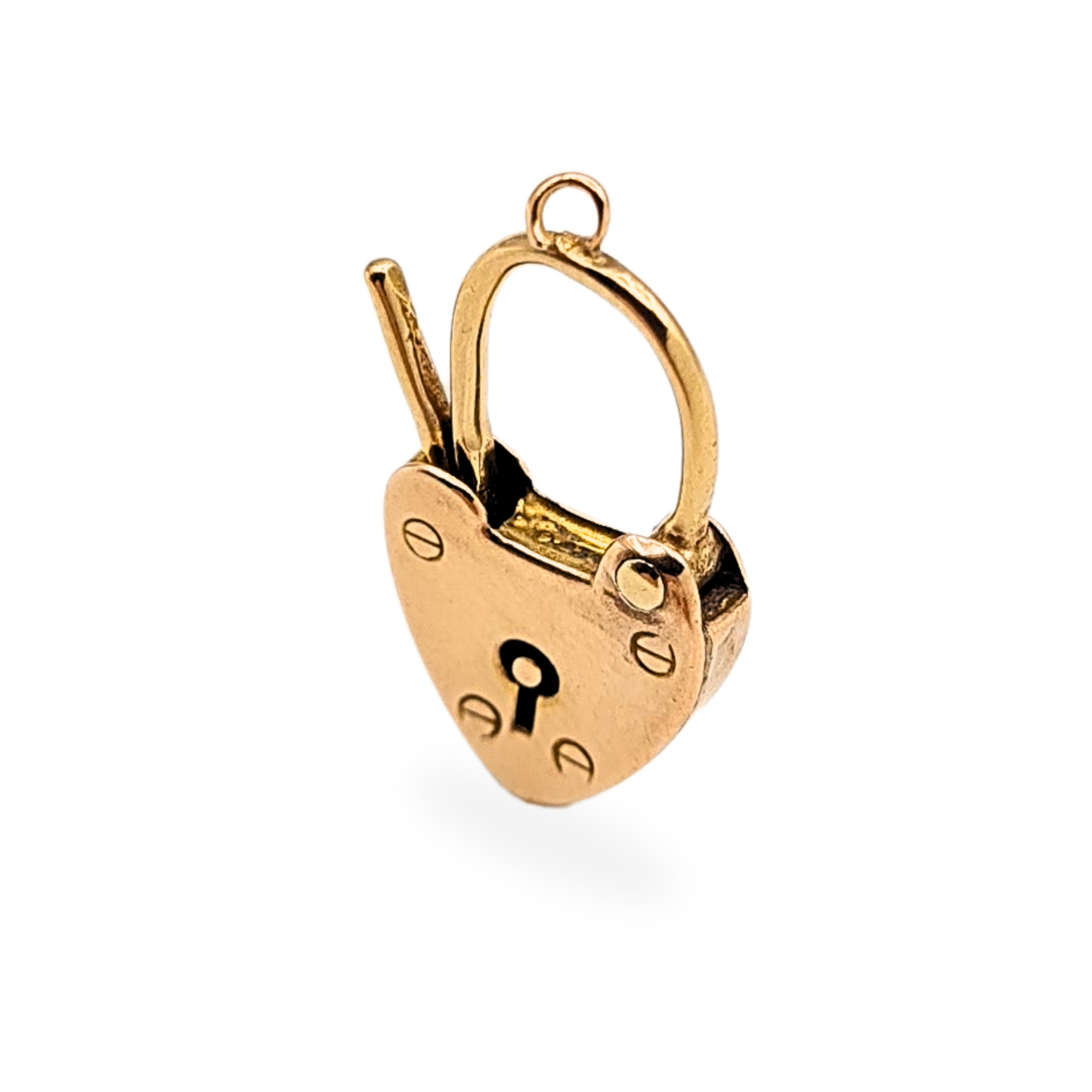 Antique 9ct Rose Gold Heart Padlock Clasp, Birmingham 1900