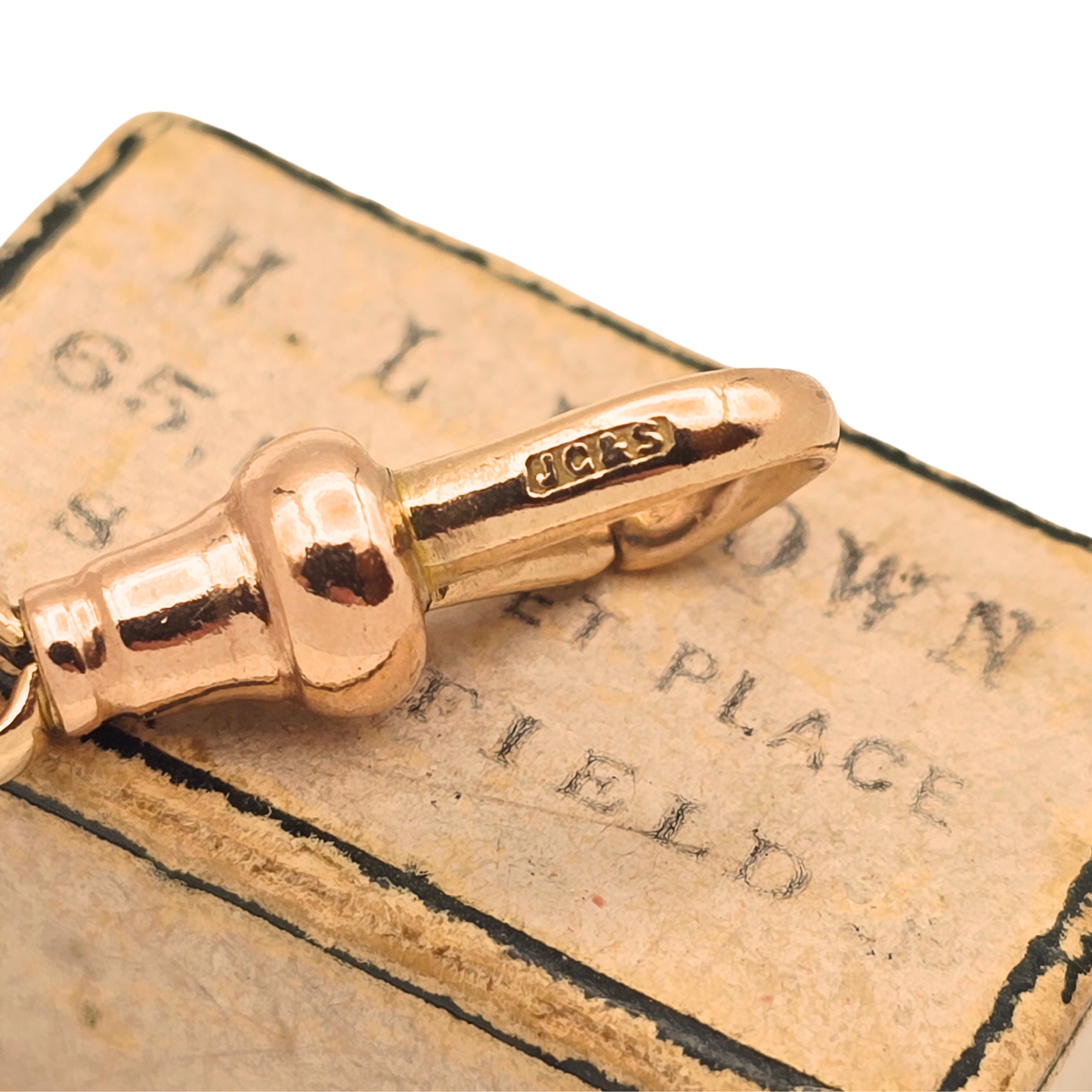 Antique 9ct Rose Gold Dog Clip, 21mm Albert Clasp, JG&S Birmingham