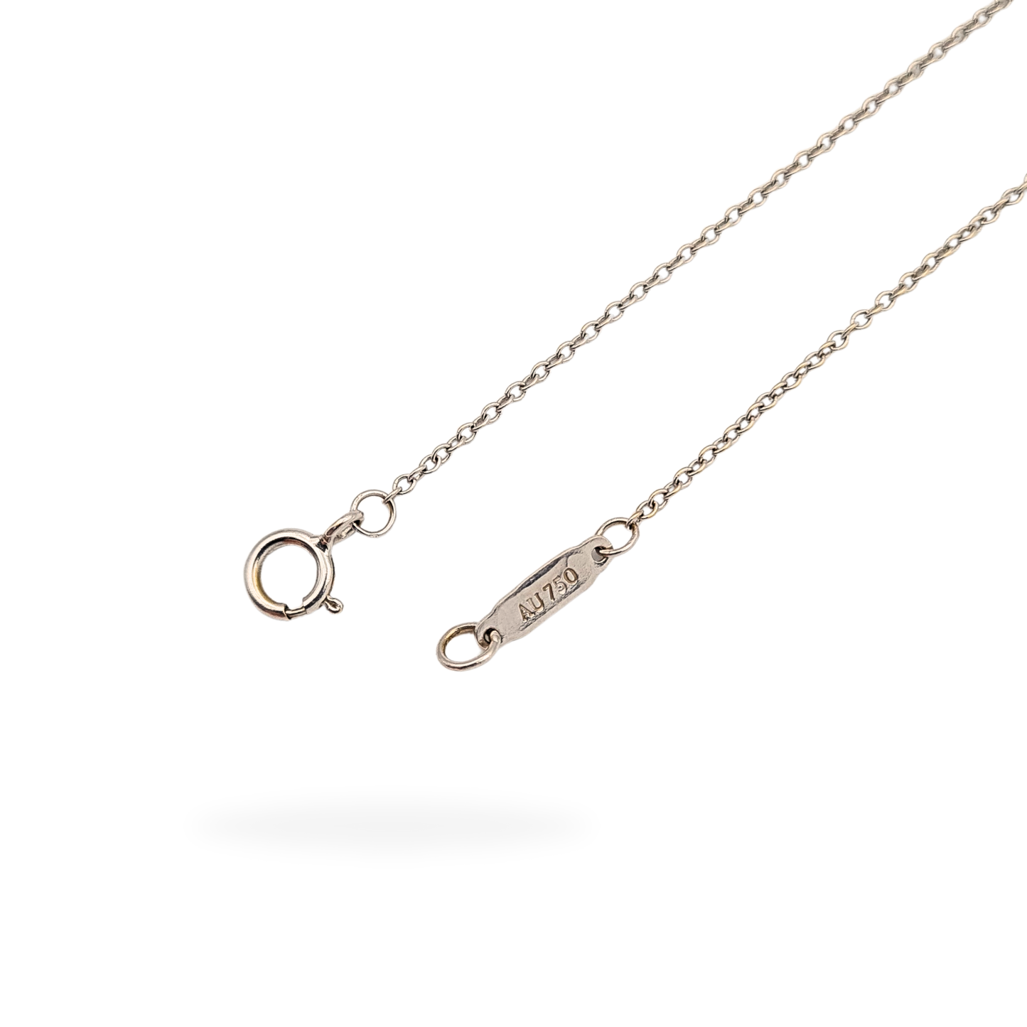 18ct White Gold Tiffany & Co Necklace, 16", 750 Hallmark, Dainty Chain