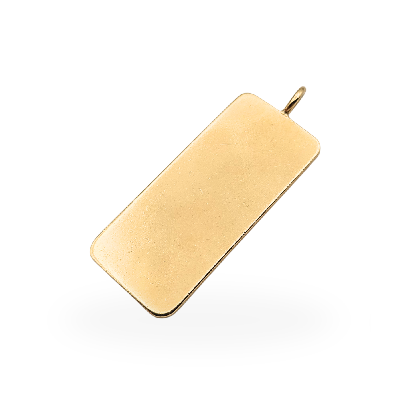 Large Vintage 9ct Gold Heavy Ingot Pendant Sheffield Hallmark 1977