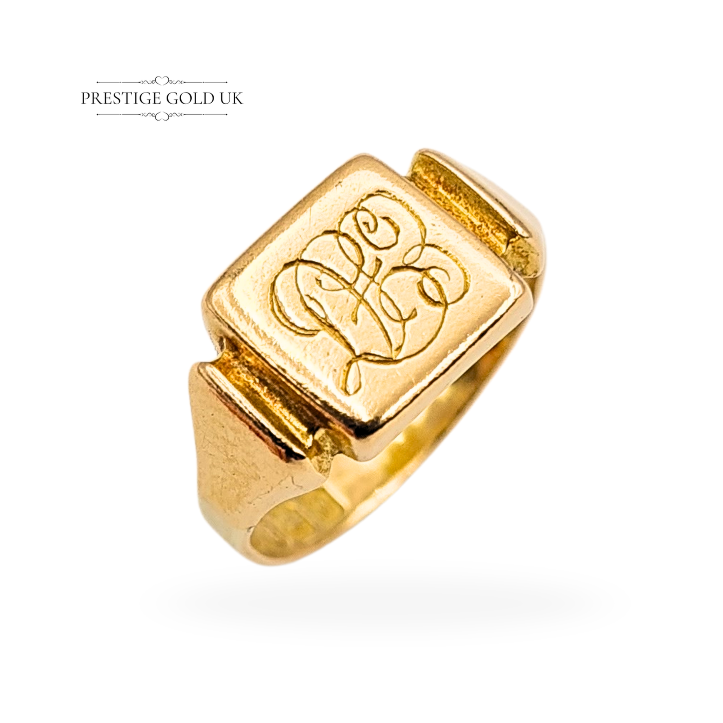 18ct Gold Antique Pinky Ring, Monogram, 1923, UK F / US 3