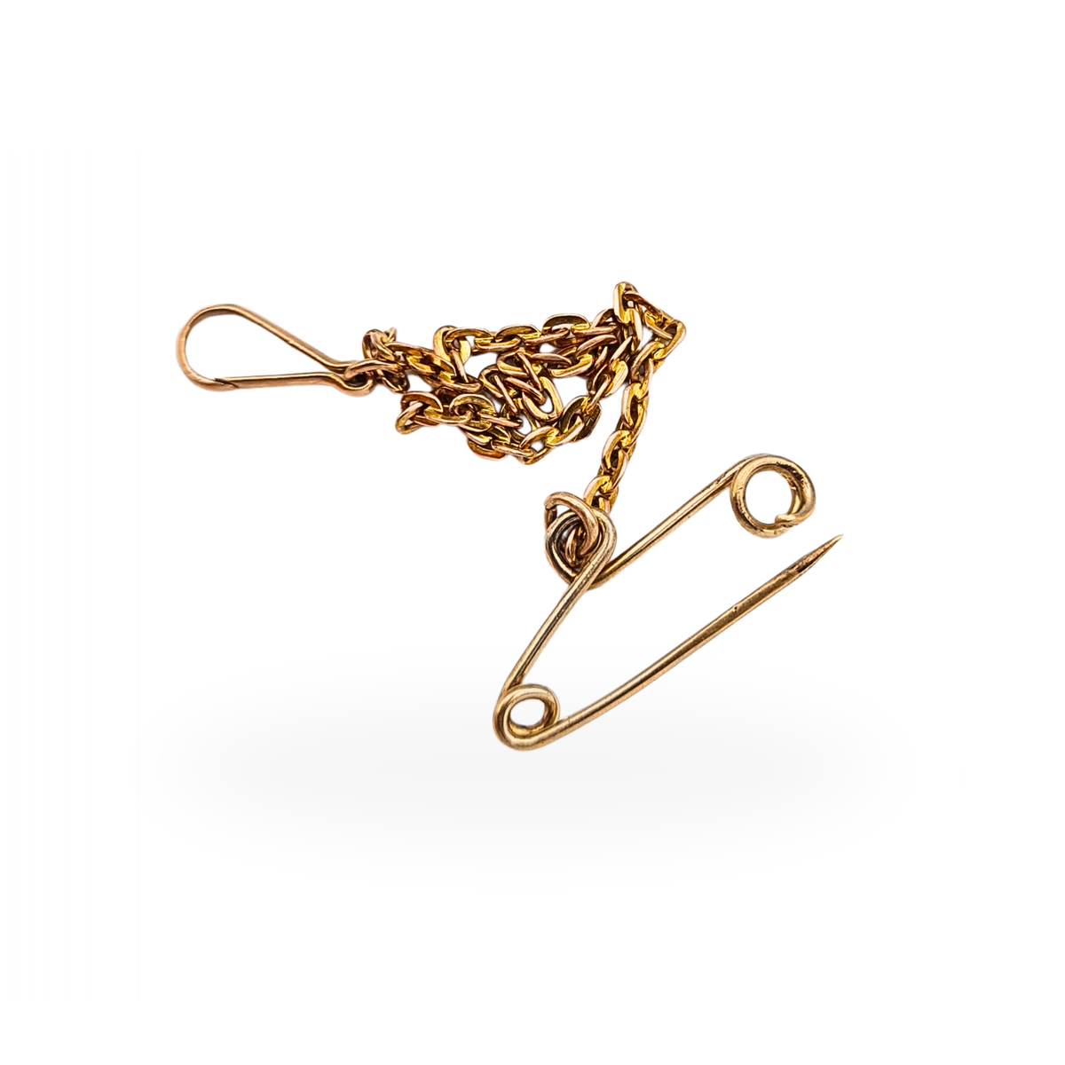 9ct Gold Long Jewellery Safety Chain 9.5cm Brooch Clip Chain
