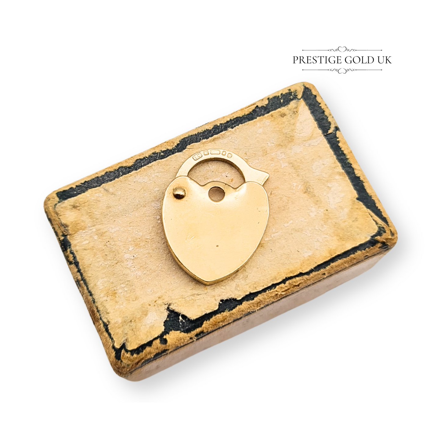 9ct Gold Heart Tiny Padlock Pendant, London 1978 Ideal for Necklace