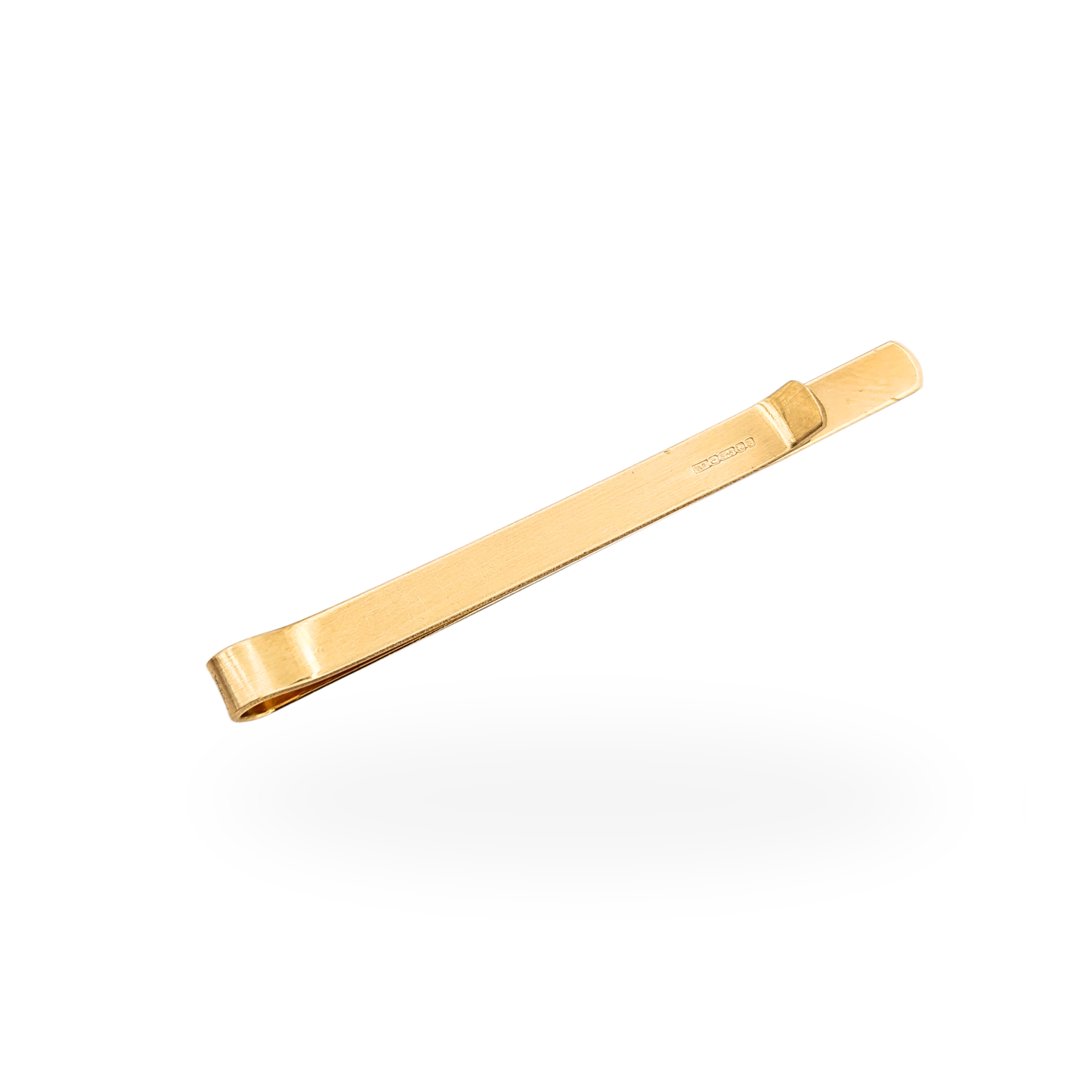 9ct Yellow Gold Tie Slide Tie Clip Hallmarked Birmingham 1988 Textured 50mm