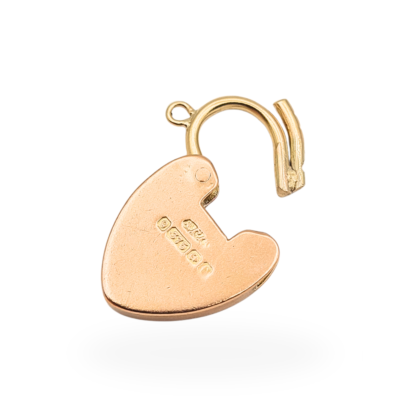 Antique 9ct Rose Gold Heart Padlock 1905 Birmingham Hallmark Engraved