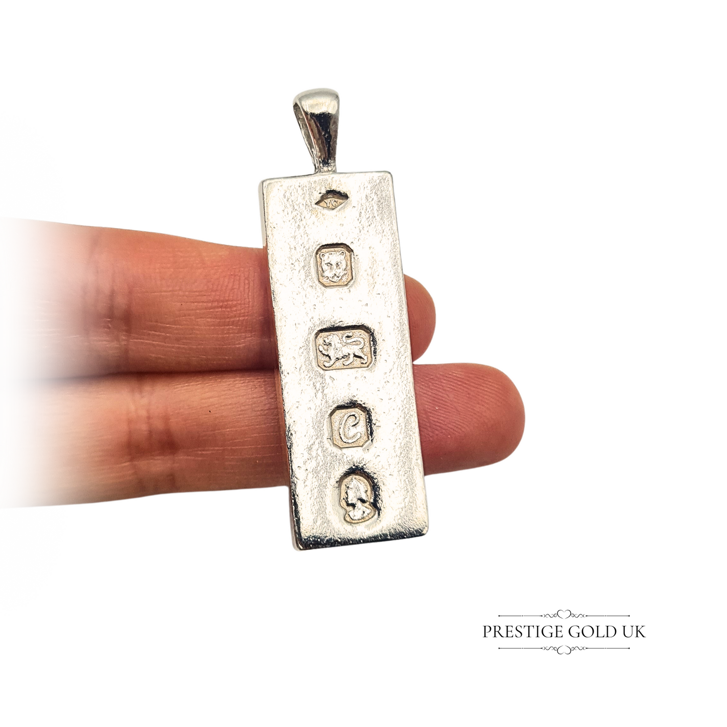 925 Silver Ingot Pendant London 1977 53mm 26g Hallmarked