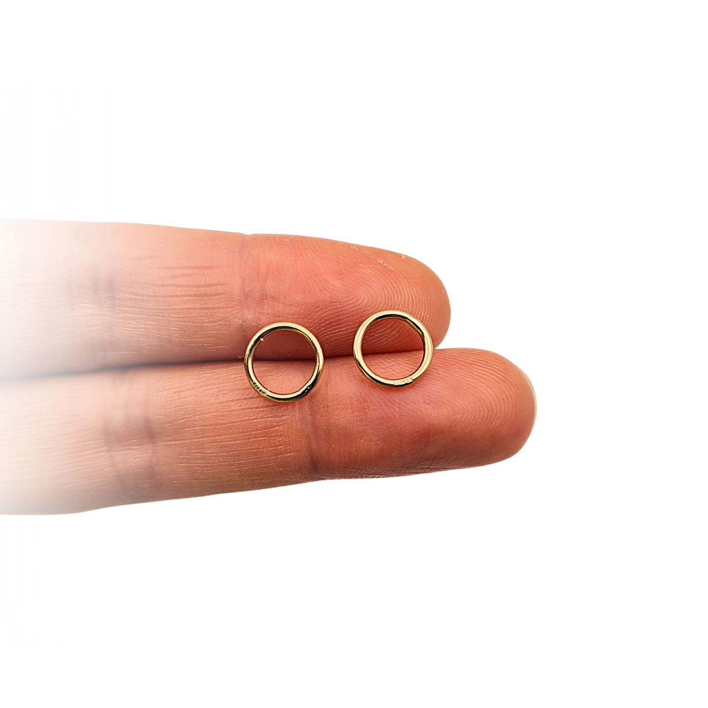 Large 9ct Yellow Gold Jump Rings Pair, 9mm Closed Rings