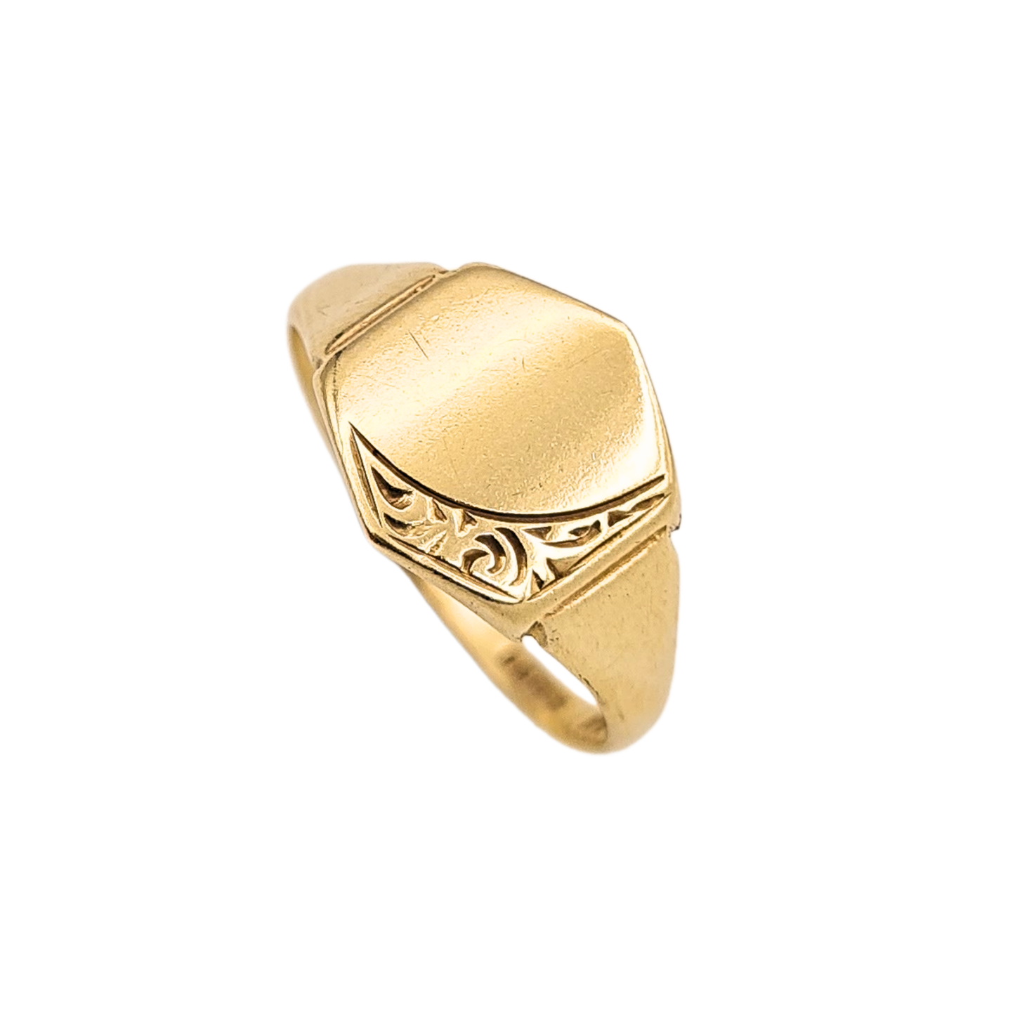 9ct Gold Dainty Pinky Signet Ring, Birmingham 1985, UK G US 3 1/4