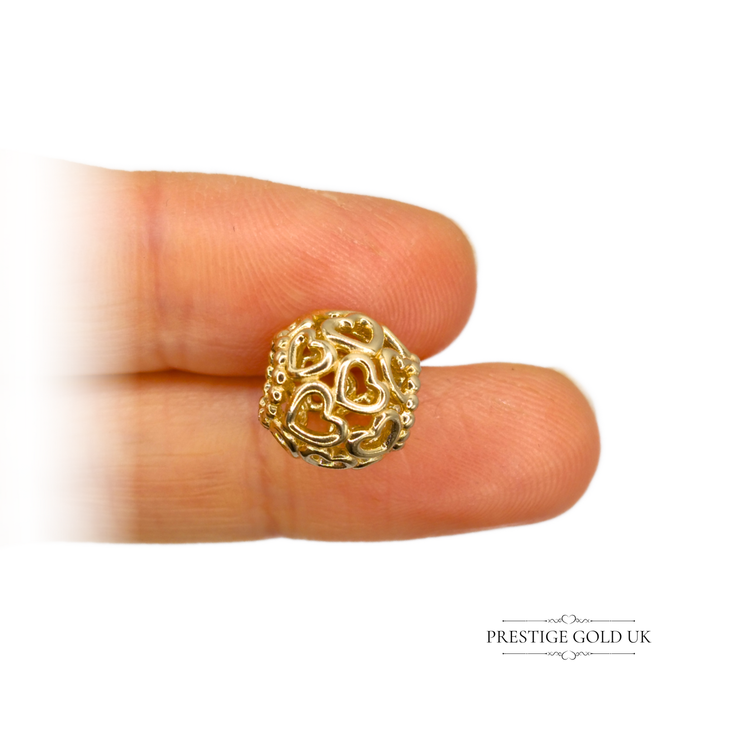 Authentic Retired Pandora Heart Charm 14k Gold 585 ALE Pandora Spin Charm 750964