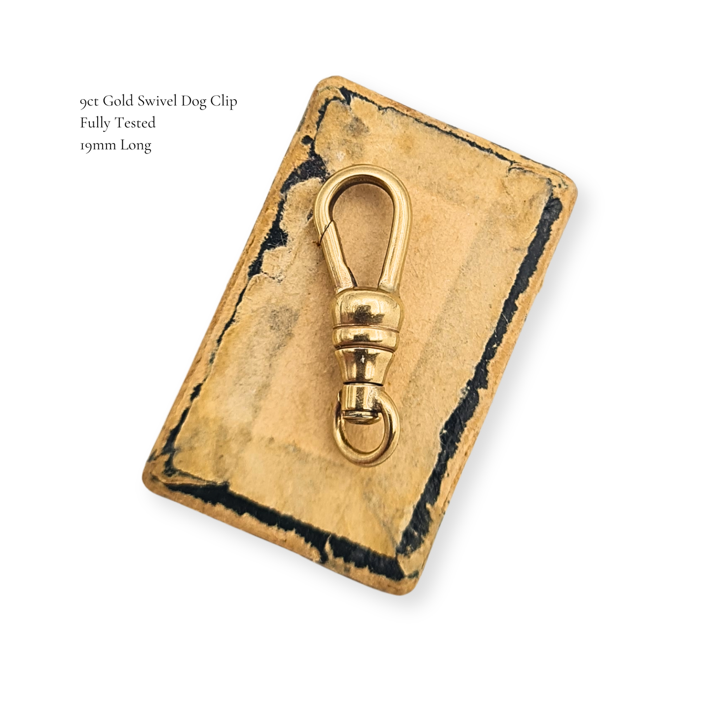 Vintage 9ct Yellow Gold Swivel Dog Clip Clasp, Albert Chain Fob Connector