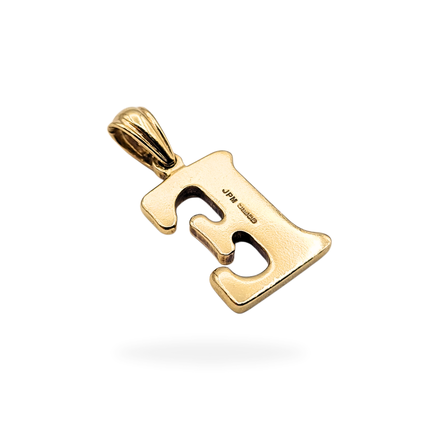 9ct Gold Letter E Pendant, Birmingham 1994, Large Initial