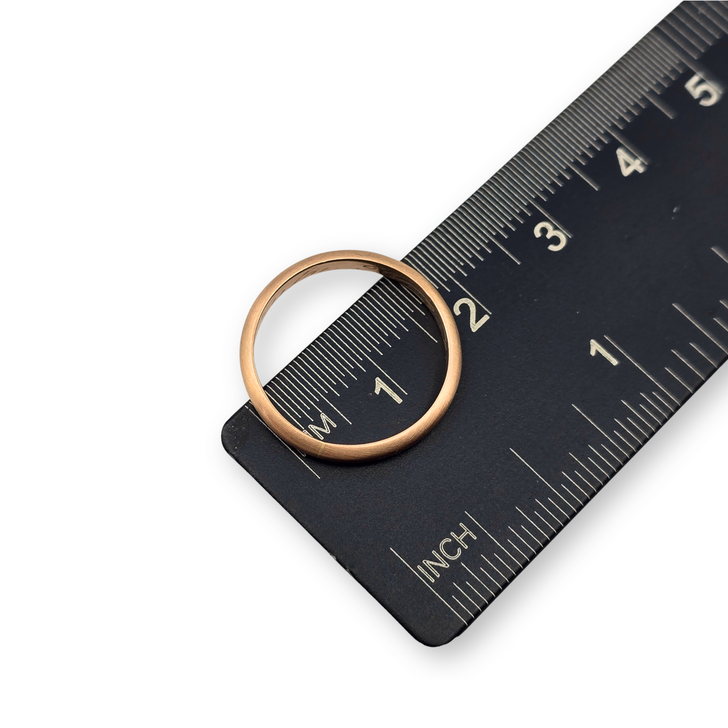 18ct  Matt Rose Gold Wedding Band Ring Engraved 24 July 1950 UK I½ US4¾