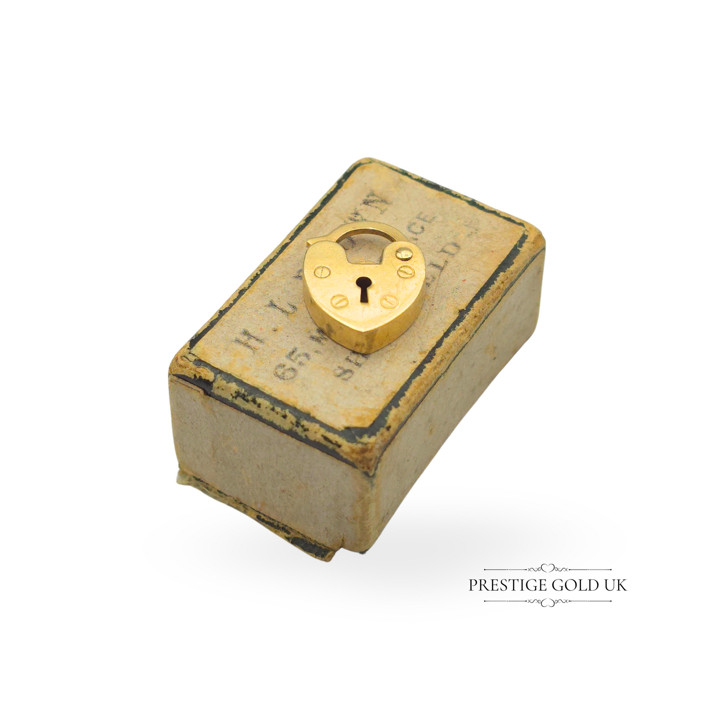 Vintage 9ct Gold Heart Padlock Clasp, Opening Bracelet Lock
