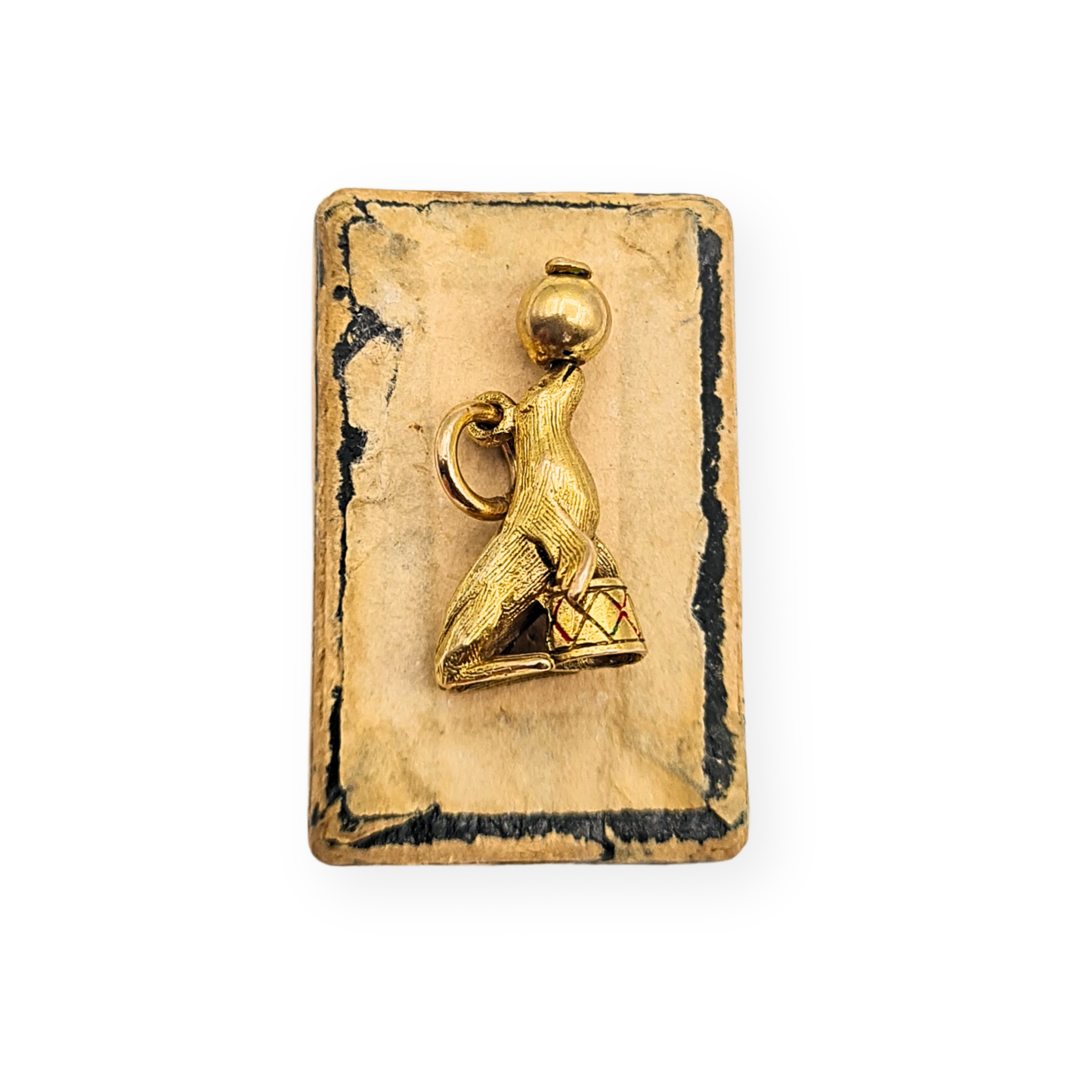 9ct Gold Circus Seal Charm, 18mm, Birmingham Hallmark