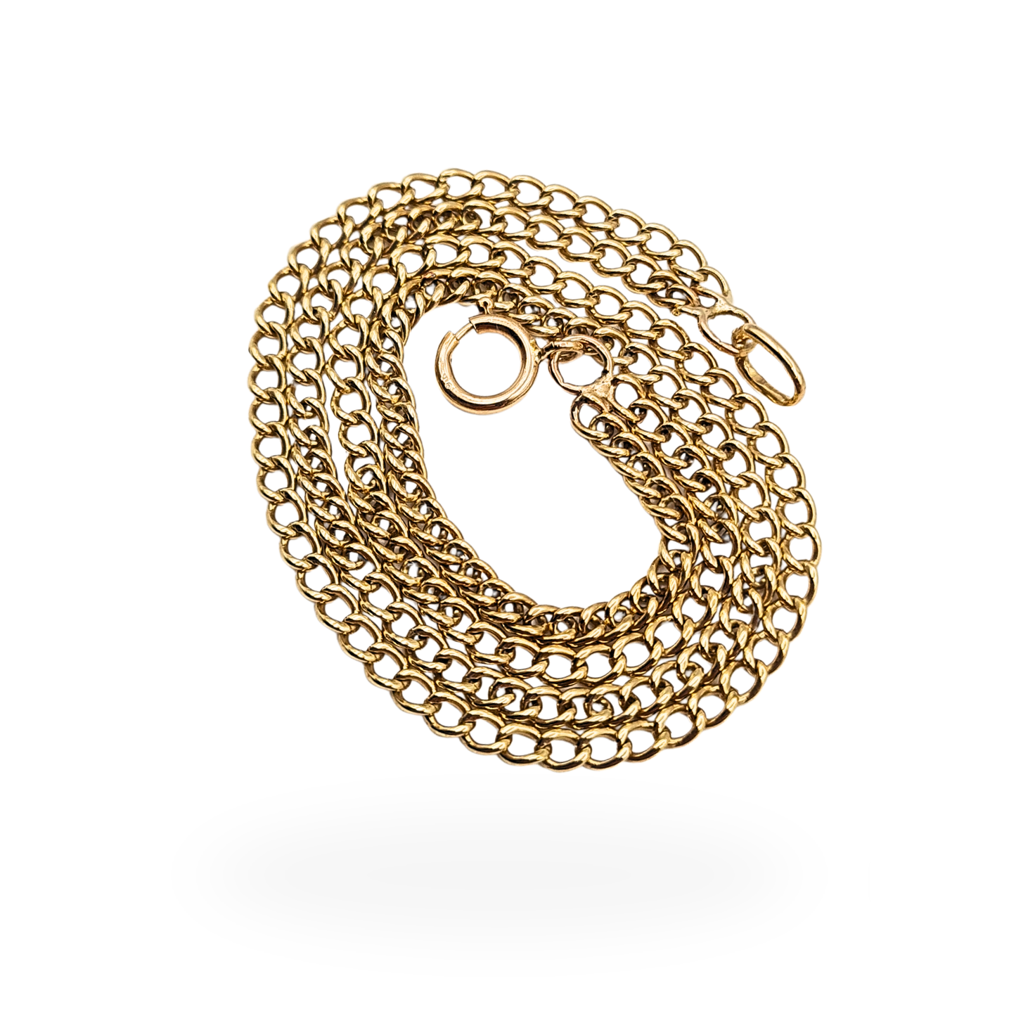 7 1/4" Long 9ct Solid Gold Twin Row Curb Bracelet