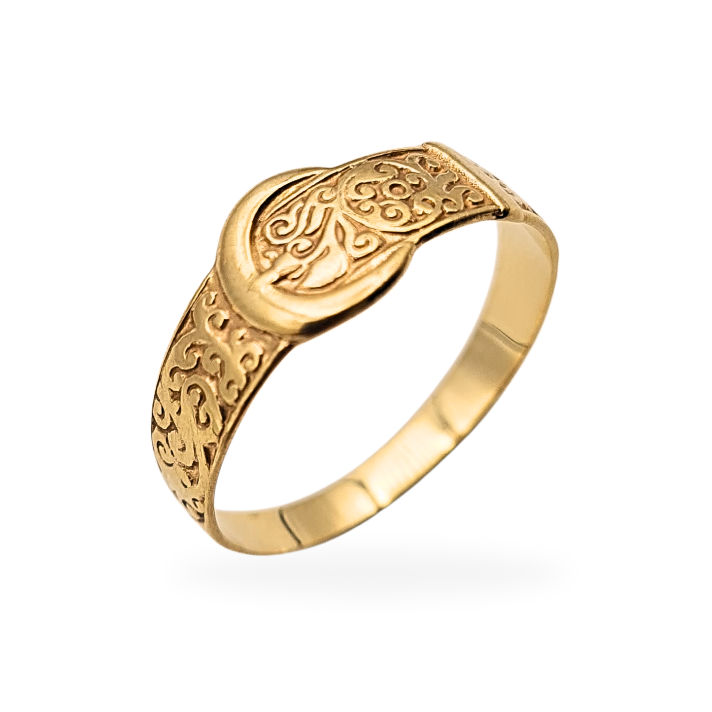 9ct Gold Buckle Ring 8mm Hallmarked UK V US 10.5