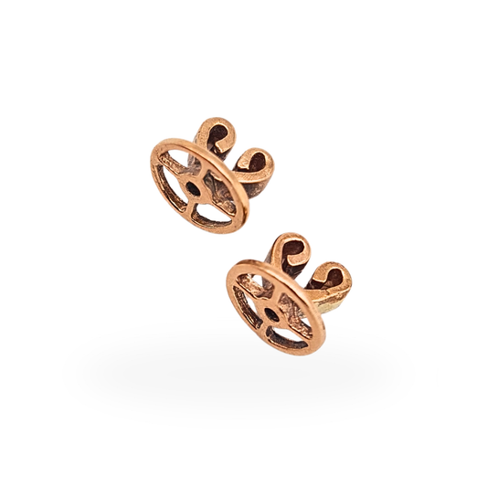Pair of handmade 14ct rose gold heart butterfly earring backs for 0.8mm posts