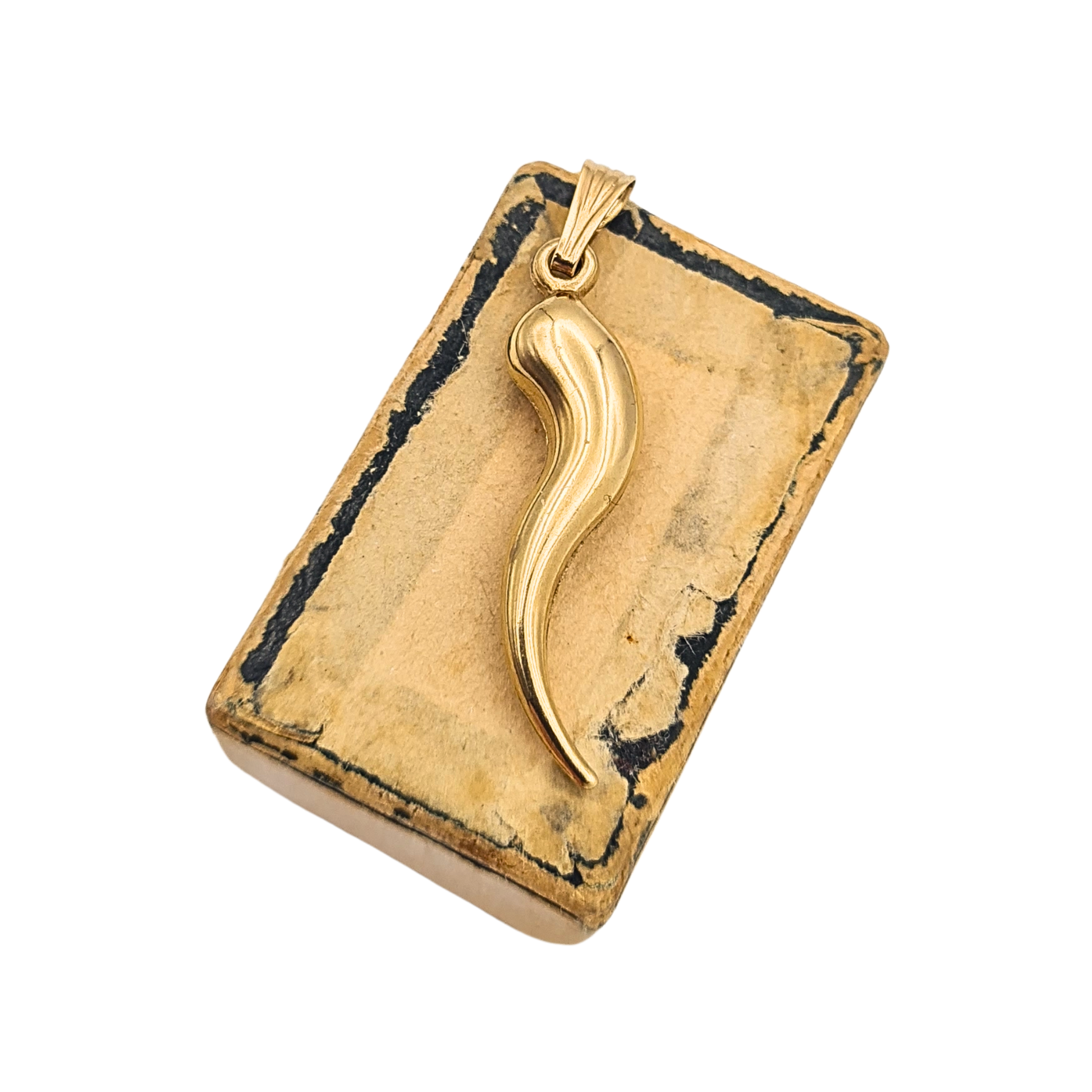 Vintage 9ct gold Cornicello horn of plenty pendant charm
