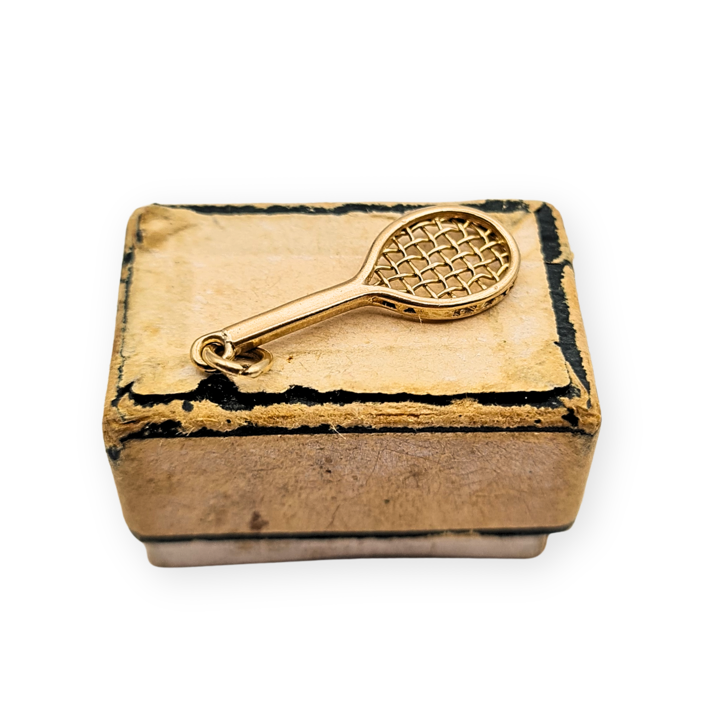 9ct Gold Racket Charm London 1949, Tennis Squash Pendant