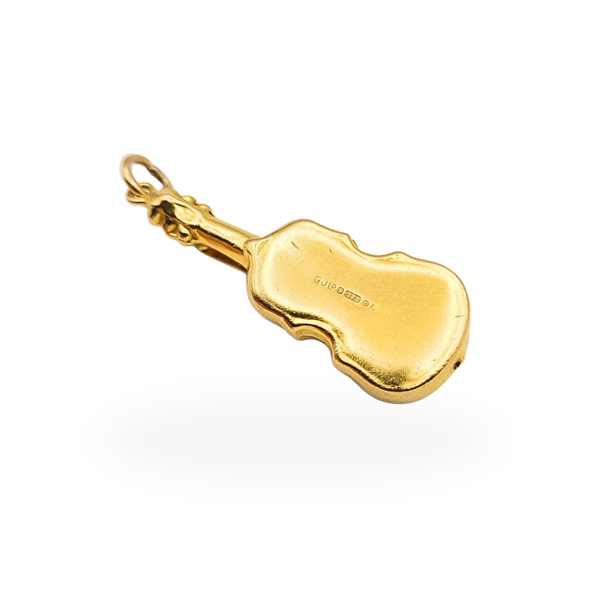 9ct Gold Violin Fiddle Charm Pendant Georg Jensen Ltd London 1969