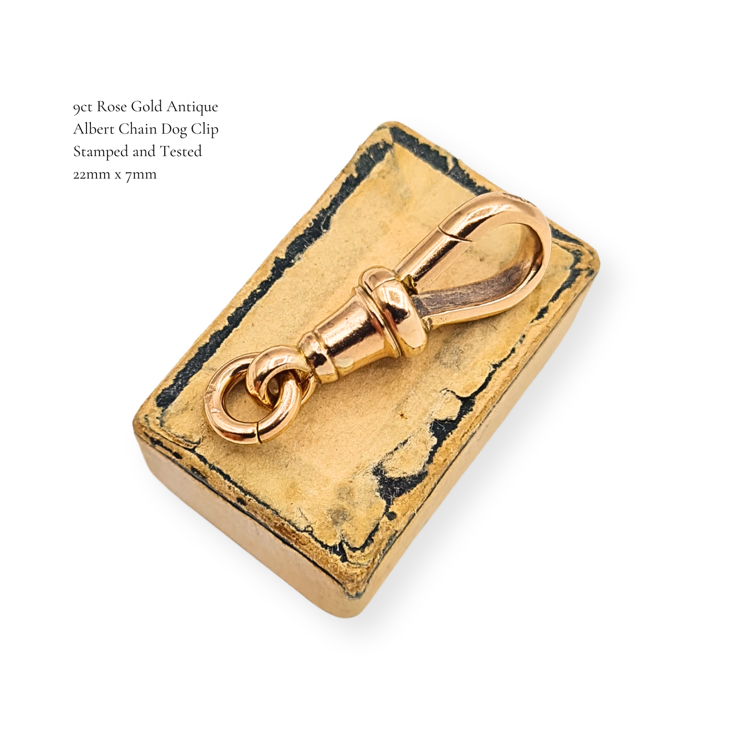 Quality 9ct Rose Gold Antique Albert Chain Dog Clip Stamped 375